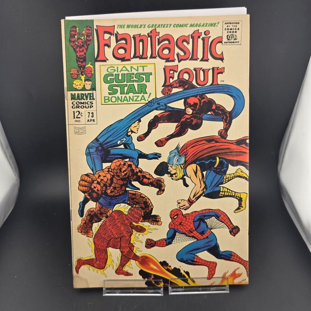 Fantastic Four #73 (1968 Marvel) Spider-Man Daredevil Thor Cover Silver Age VG-
